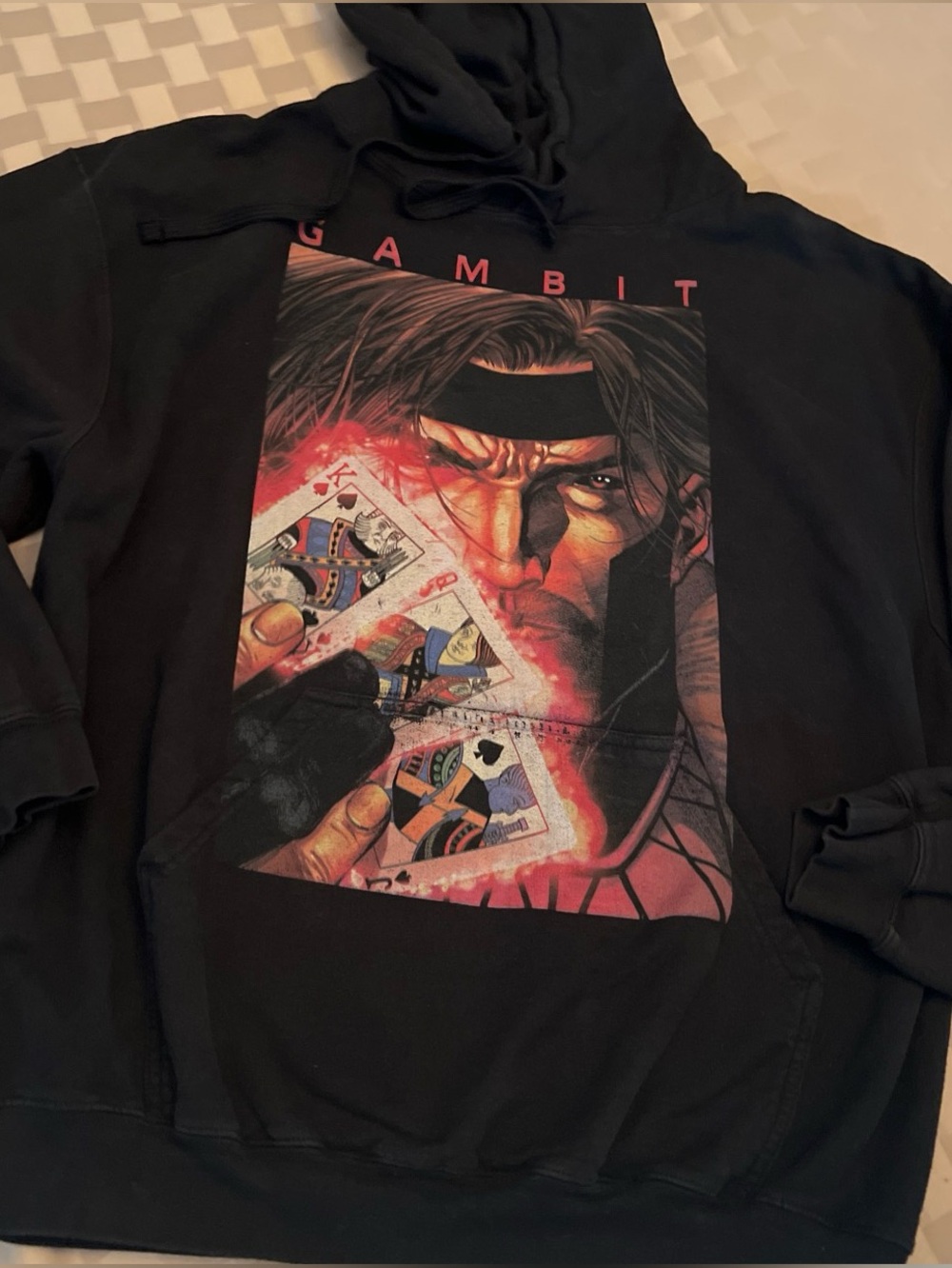 Marvel X-Men Gambit
"Honor Cards" graphic black pullover hoodie XL